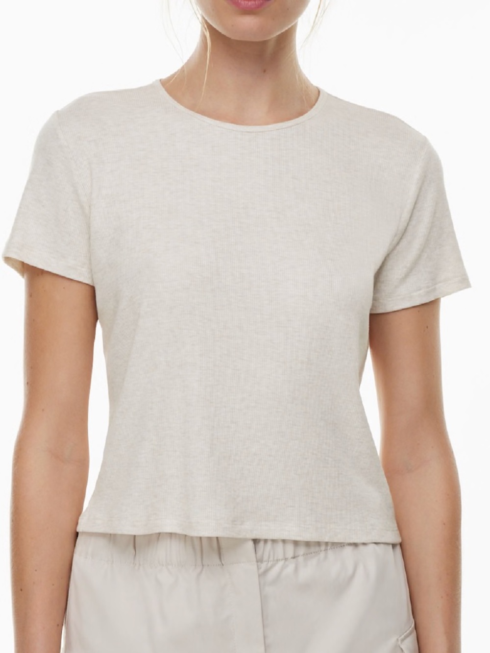 Aritzia The Group Babaton Luxe Lounge New Everyday T-Shirt Heather Birch